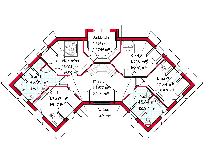 Das Dachgeschoss des Landhauses mit 127,7 m²